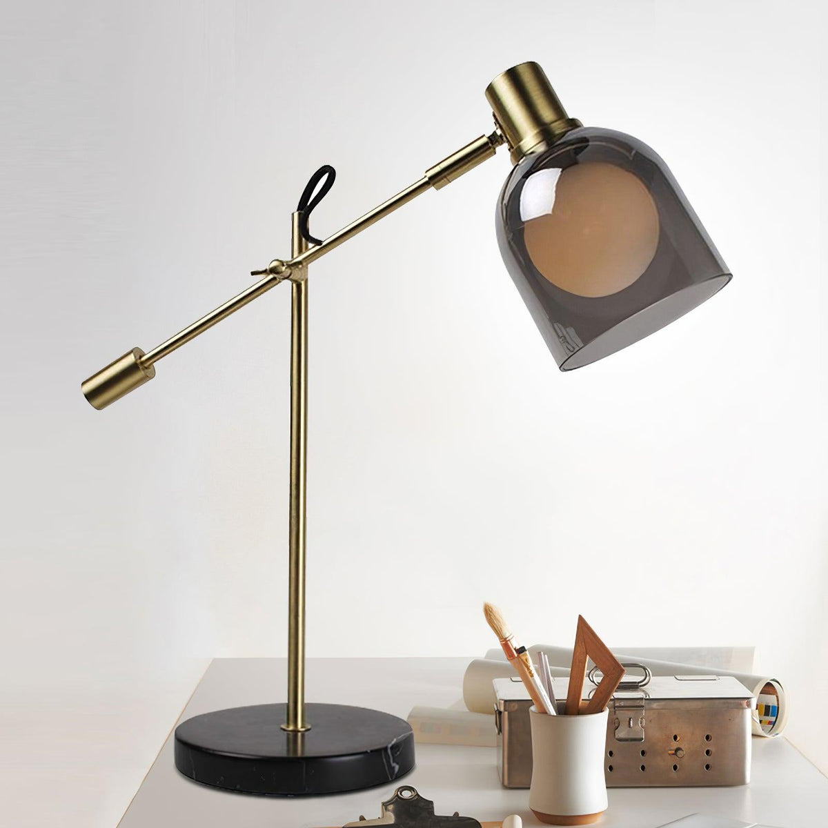 Locor Marble Industrial Table Lamp