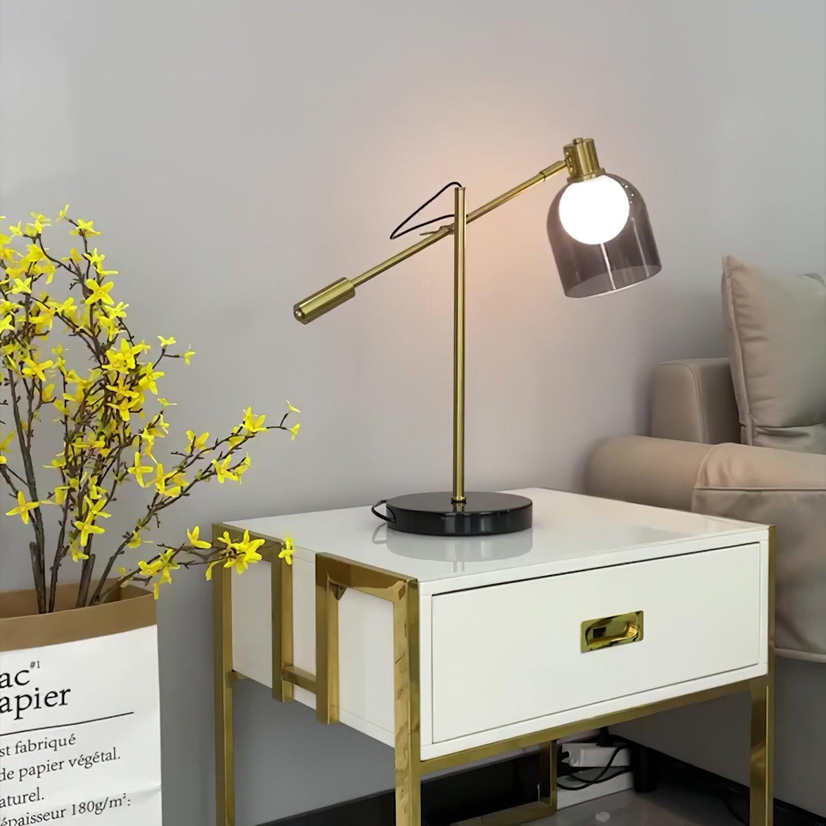 Locor Marble Industrial Table Lamp