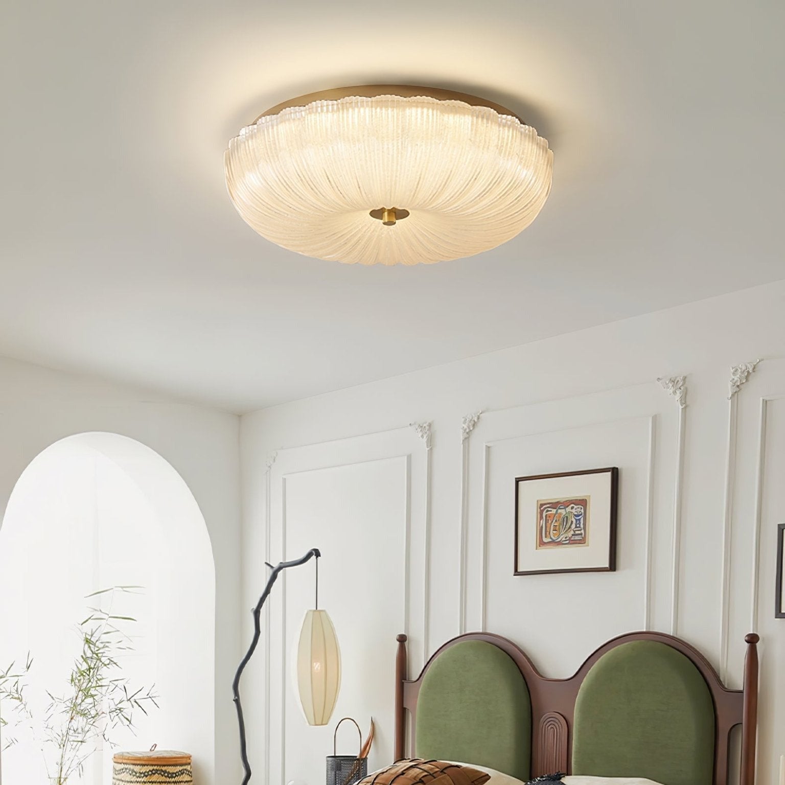 Halo Ceiling Light Ripple Glass - Neutral Decor