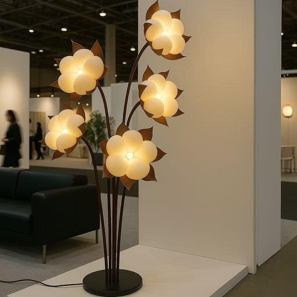 Sylvianne Green Blossom Floor Lamp