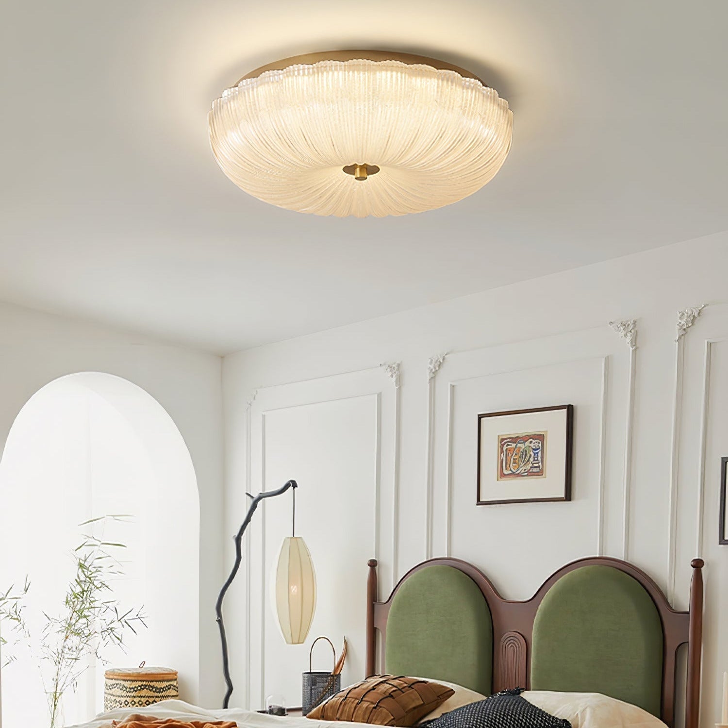 Delafield Ripple Glass Flush Mount Ceiling Light
