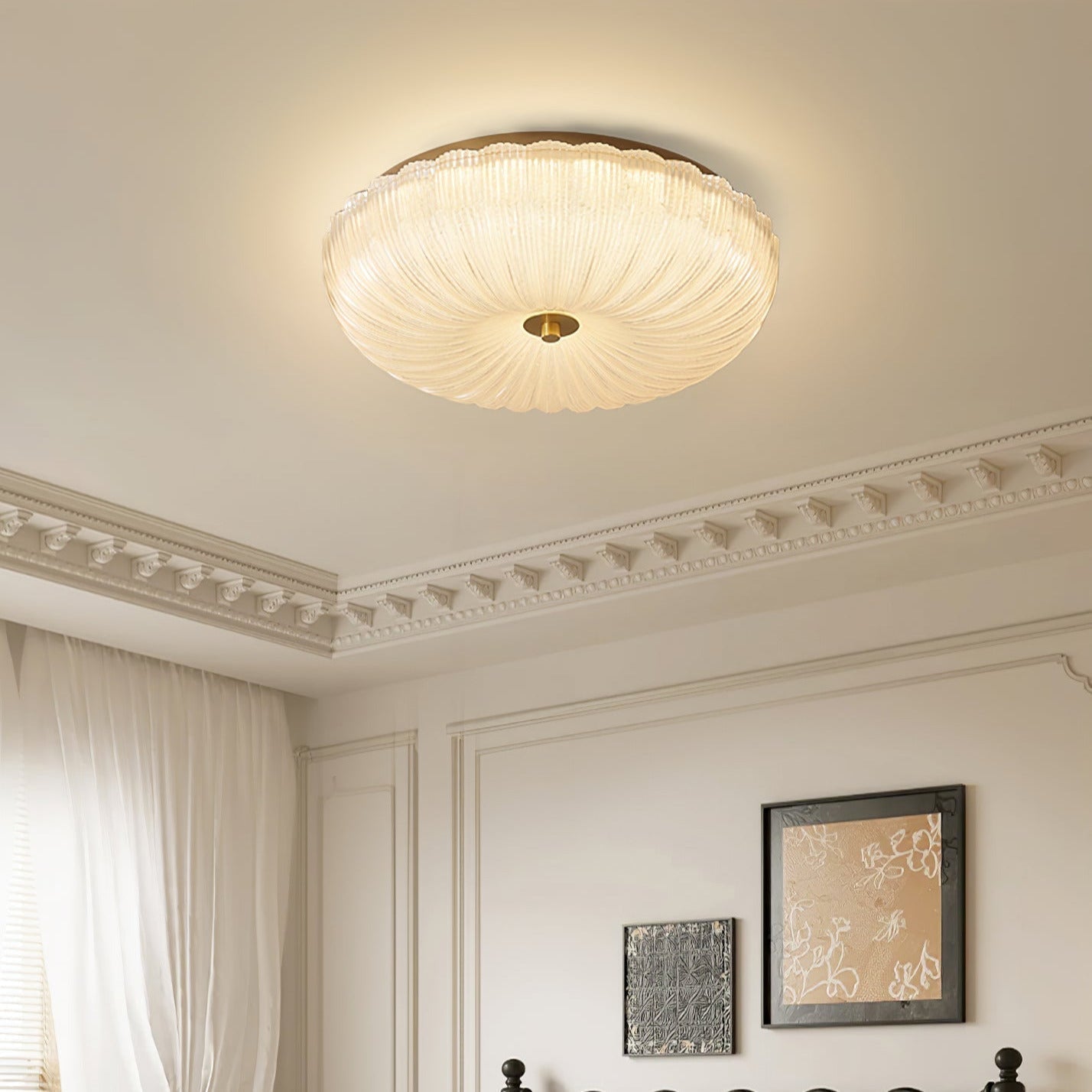 Halo Ceiling Light Ripple Glass - Neutral Decor
