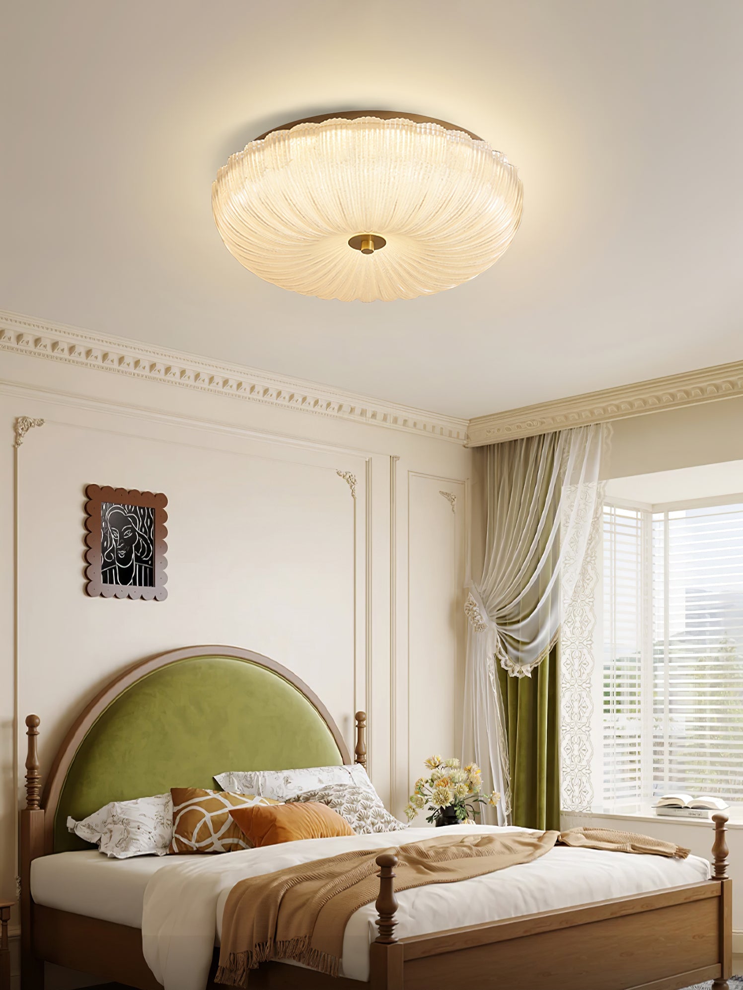 Delafield Ripple Glass Flush Mount Ceiling Light