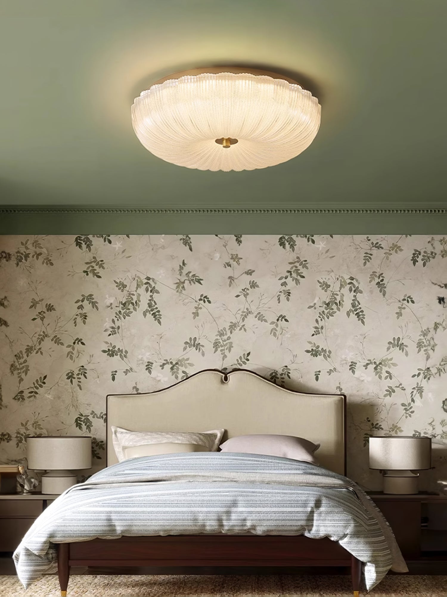 Delafield Ripple Glass Flush Mount Ceiling Light