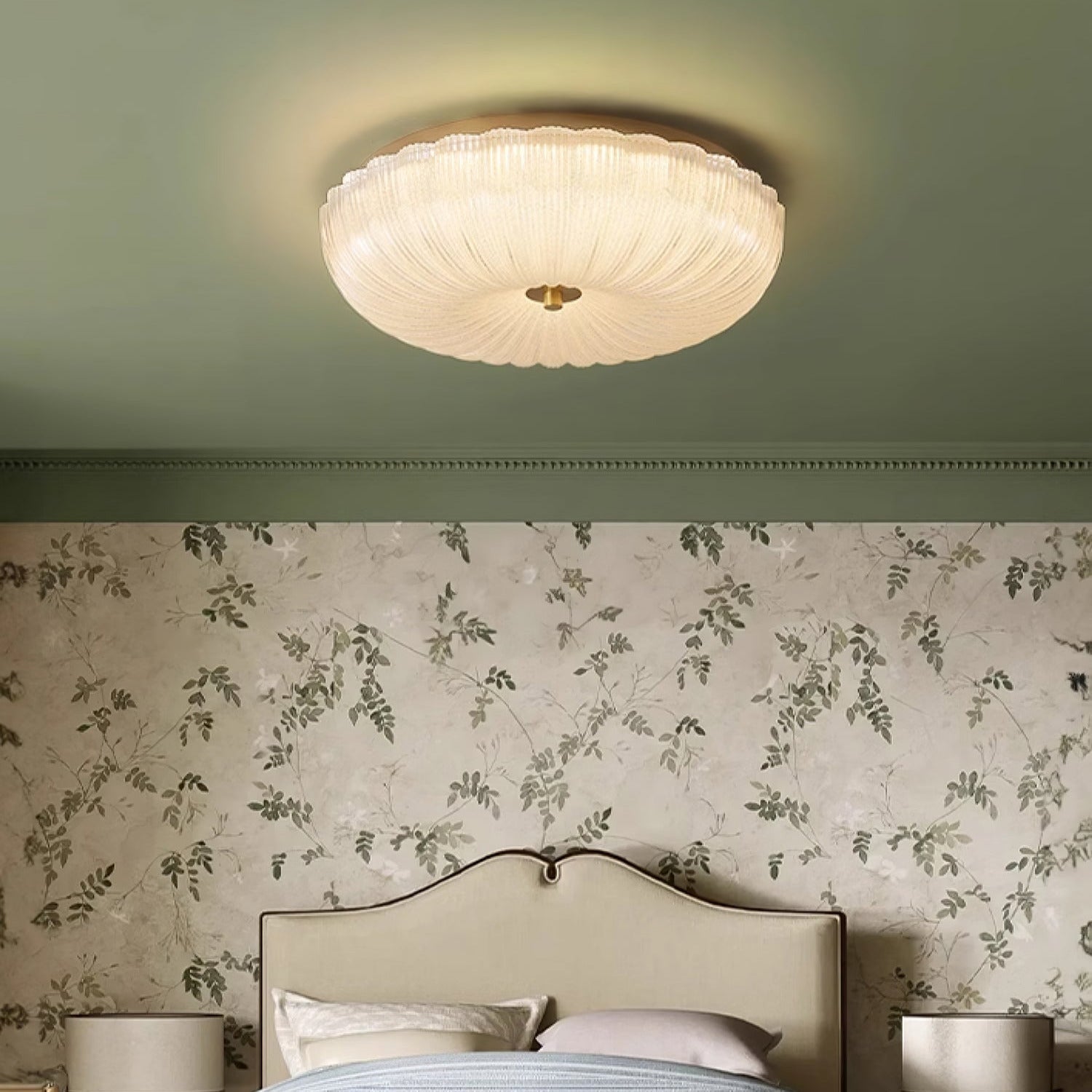 Halo Ceiling Light Ripple Glass - Neutral Decor