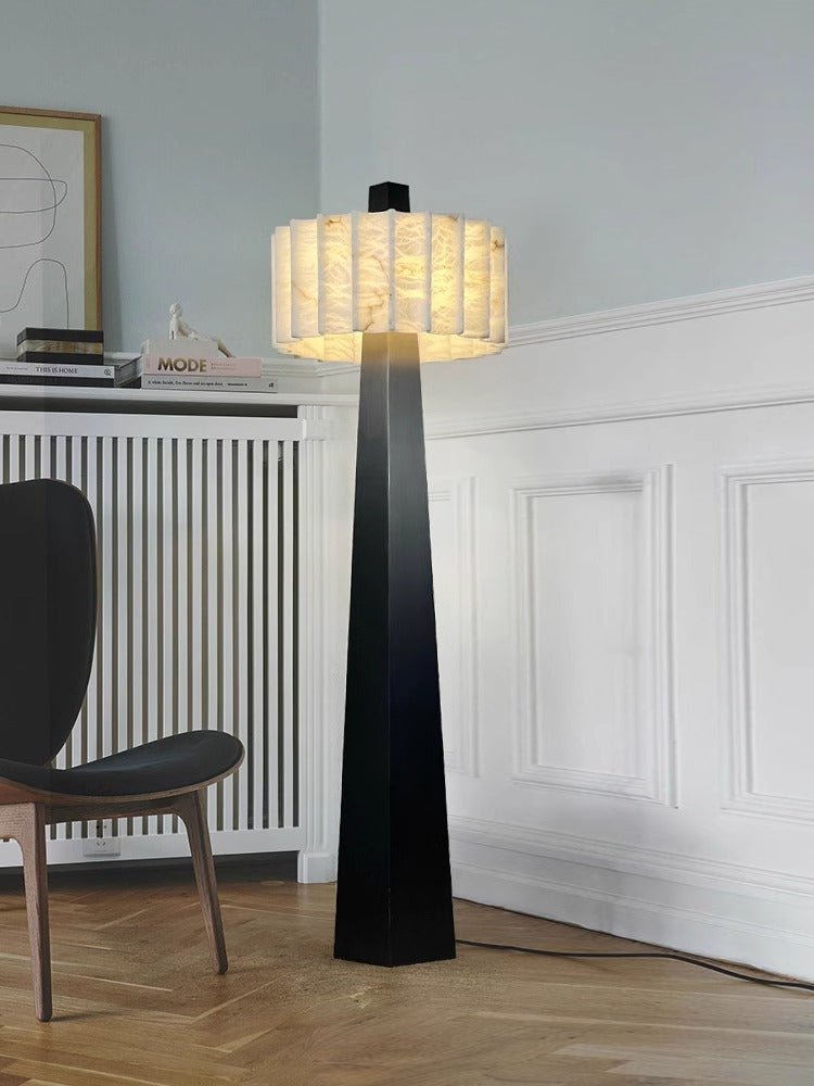 Wolve Alabaster Obelisk Floor Lamp