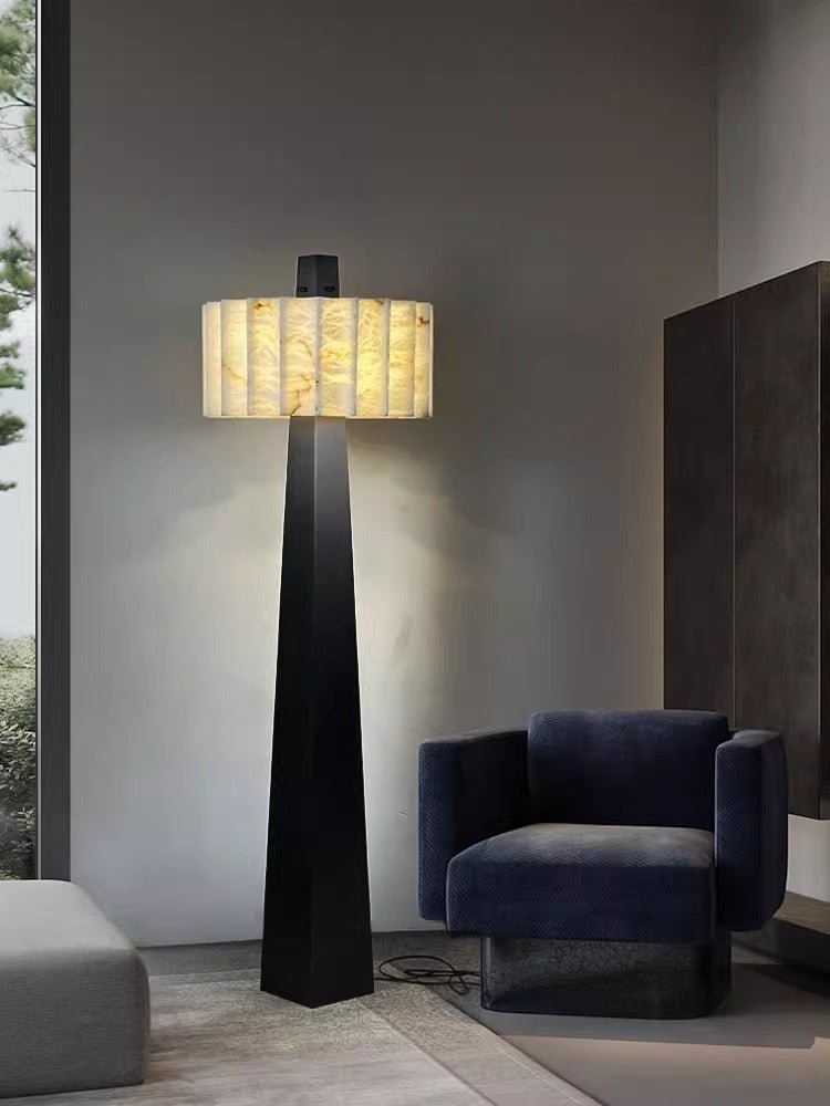 Wolve Alabaster Obelisk Floor Lamp
