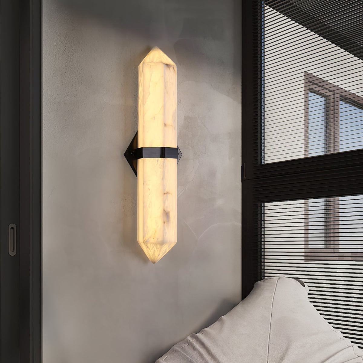Albiaya Wall Light Alabaster Brass for Bedroom