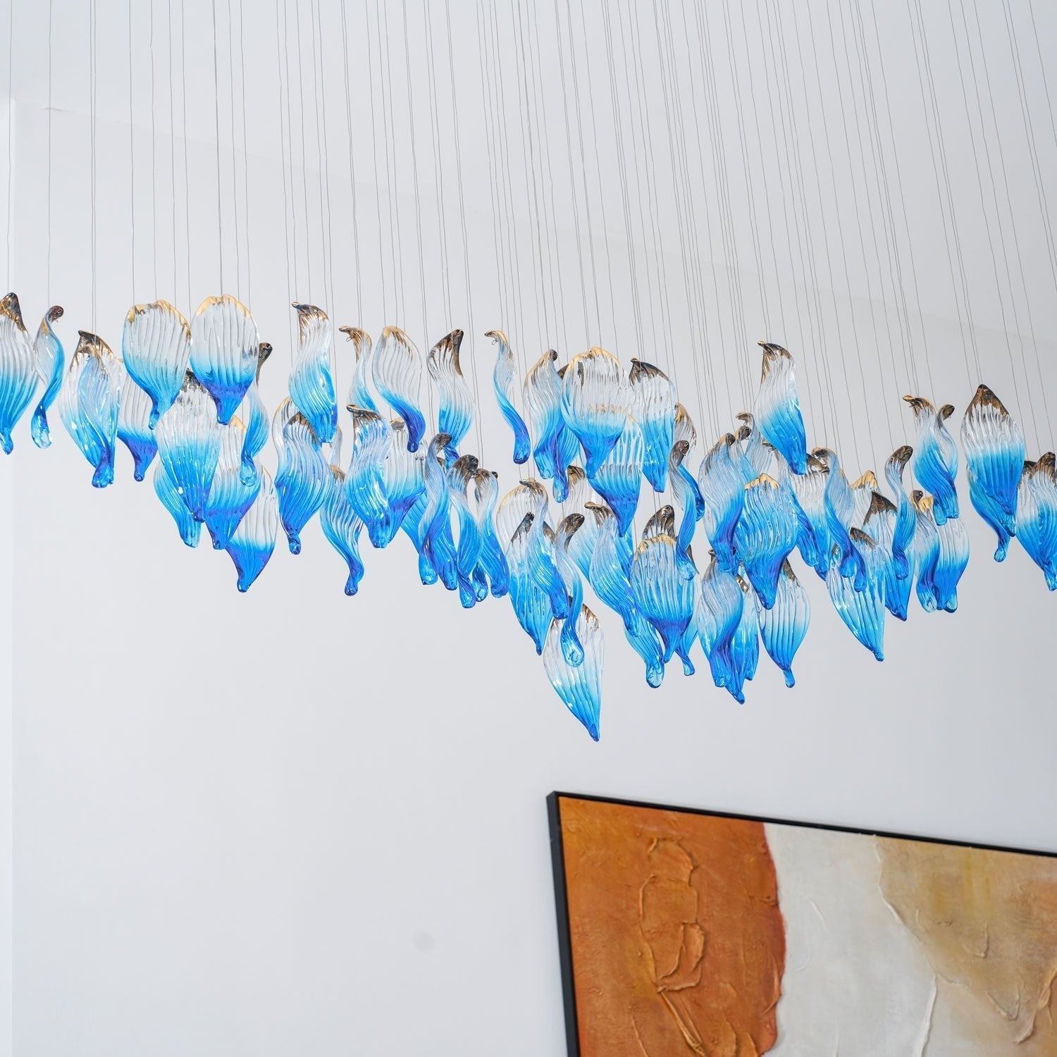 Asteria Wave Blown Glass Customize Chandelier