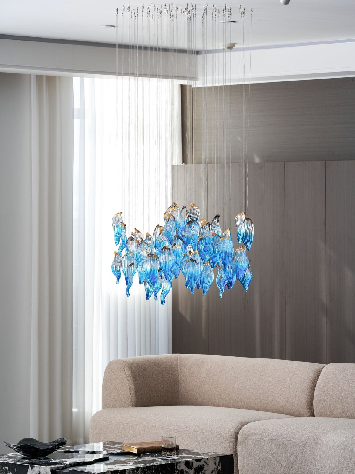Asteria Wave Blown Glass Customize Chandelier
