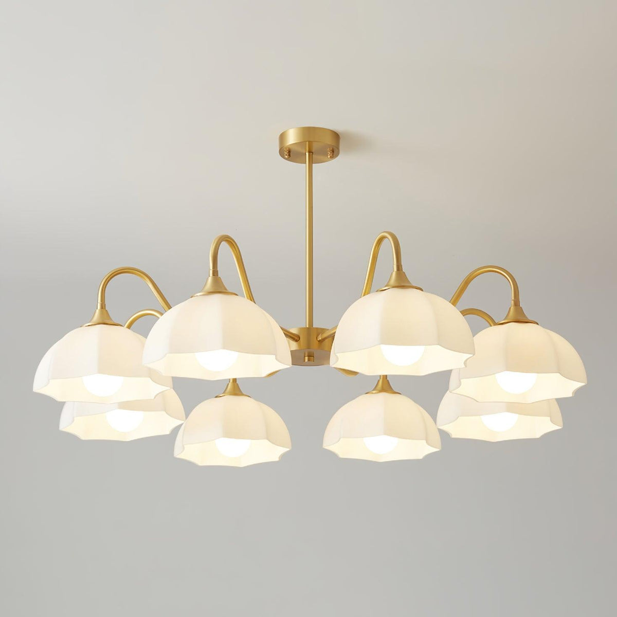 Velisira Chandelier Octagonal Glass Bowl Copper French