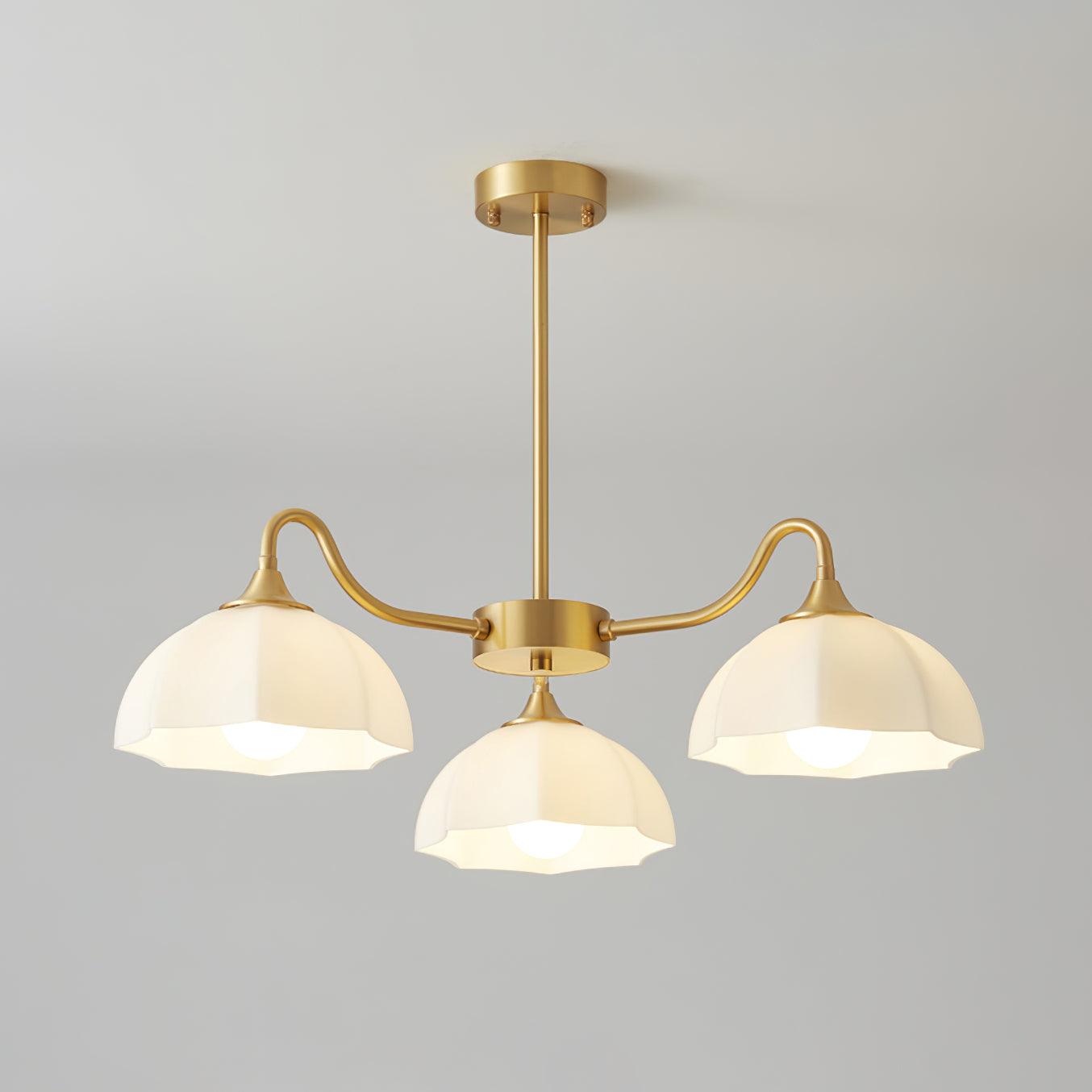 Lustra Chandelier Octagonal Glass Bowl Copper French - Neutral Decor