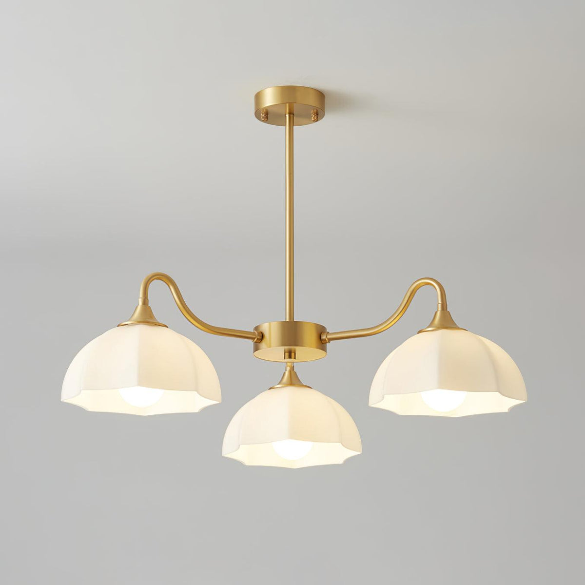 Velisira Chandelier Octagonal Glass Bowl Copper French