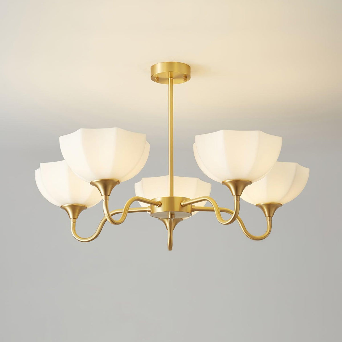 Velisira Chandelier Octagonal Glass Bowl Copper French