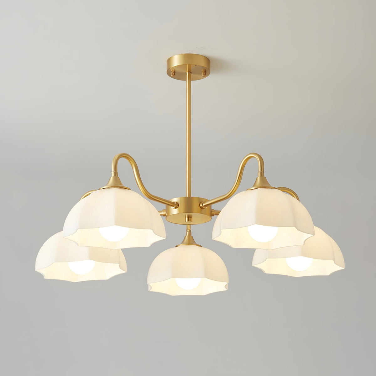 Velisira Chandelier Octagonal Glass Bowl Copper French