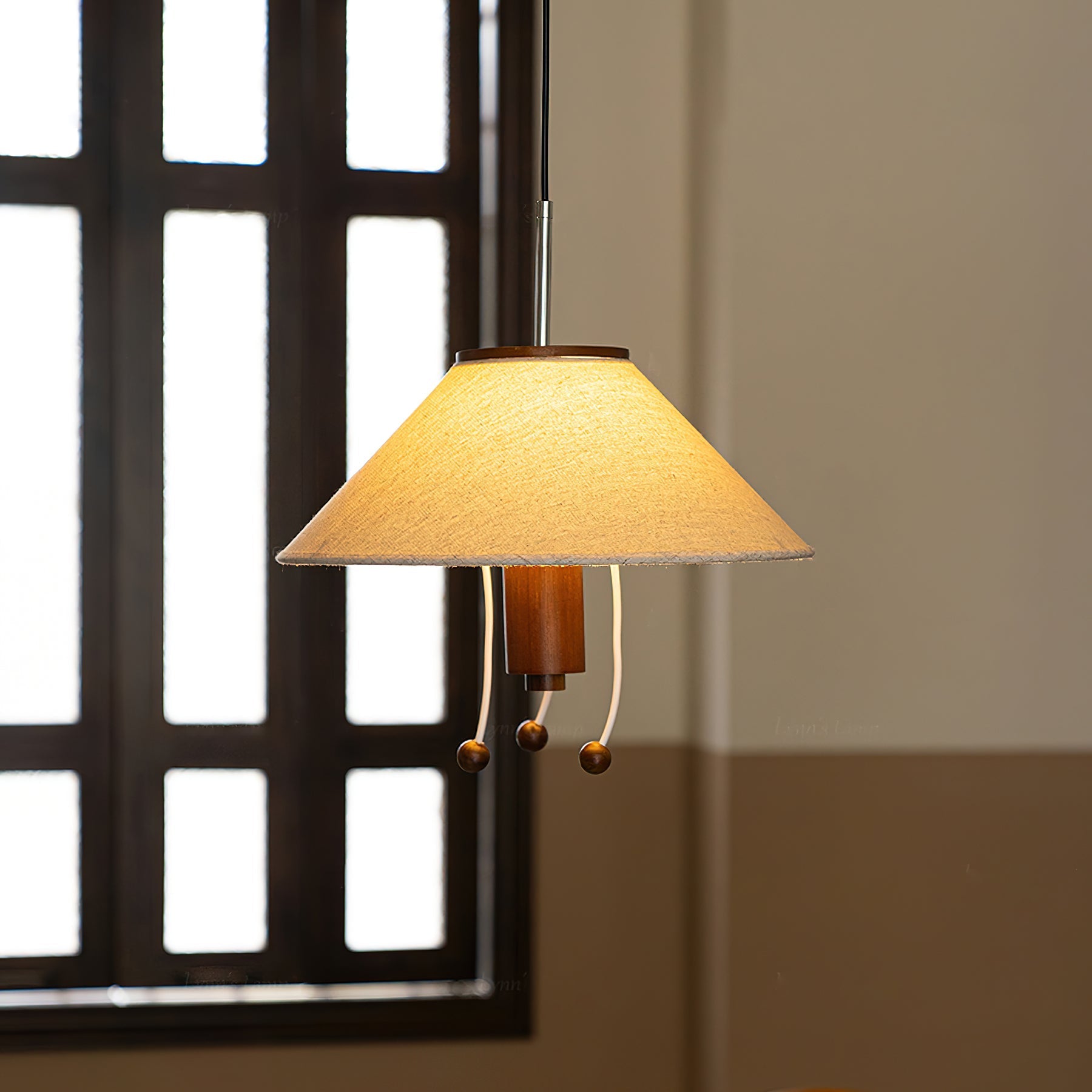 Zathee Nordic Art Classic Wood Fabric Pendant Lamp