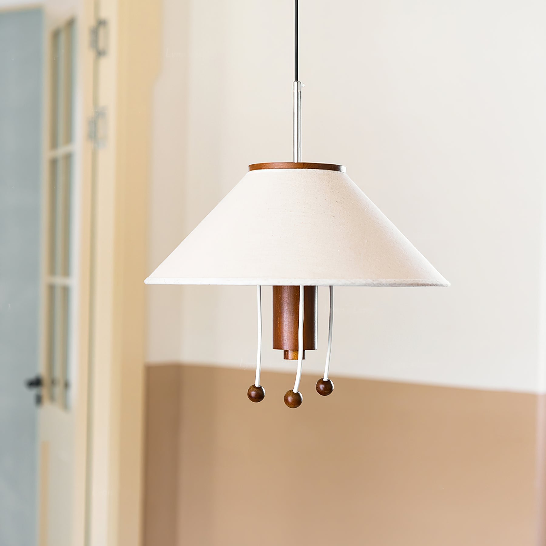 Zathee Nordic Art Classic Wood Fabric Pendant Lamp