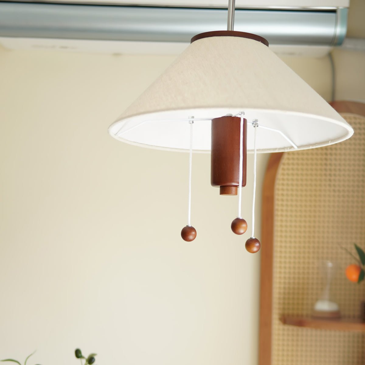 Zathee Nordic Art Classic Wood Fabric Pendant Lamp