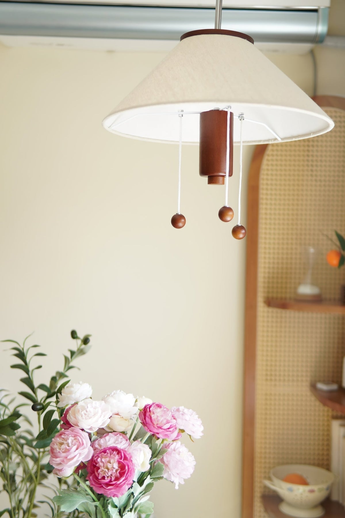 Zathee Nordic Art Classic Wood Fabric Pendant Lamp