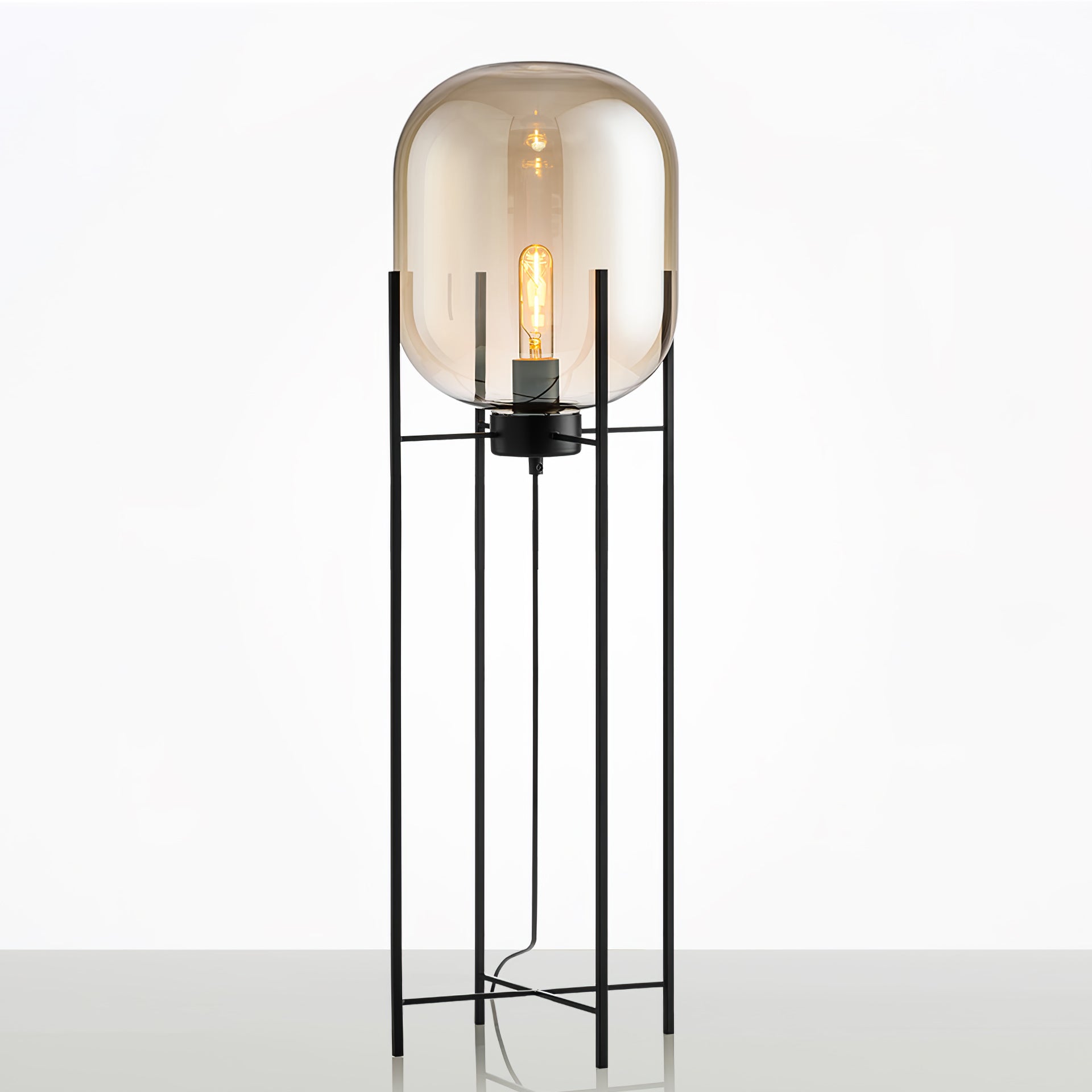 Liorivelia Glass Industrial Floor lamp