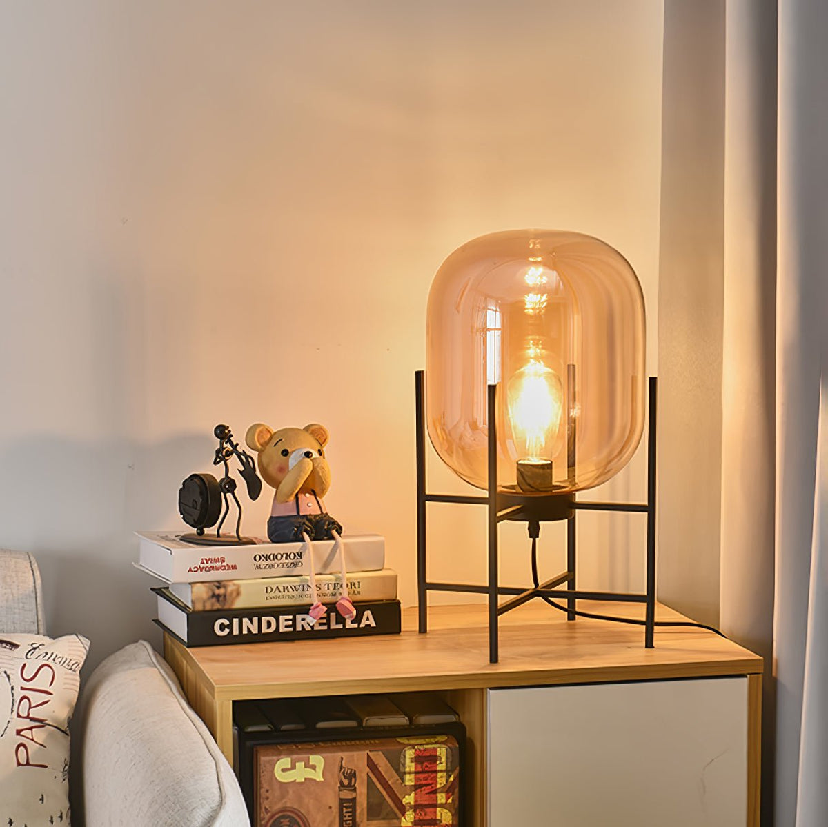 Gareth Glass Industrial Table Lamp
