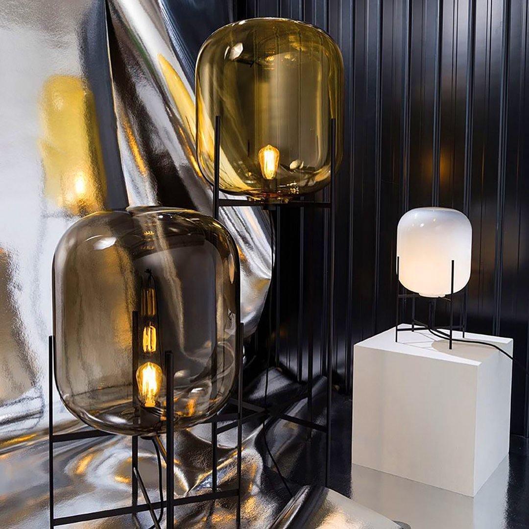 Liorivelia Glass Industrial Floor lamp