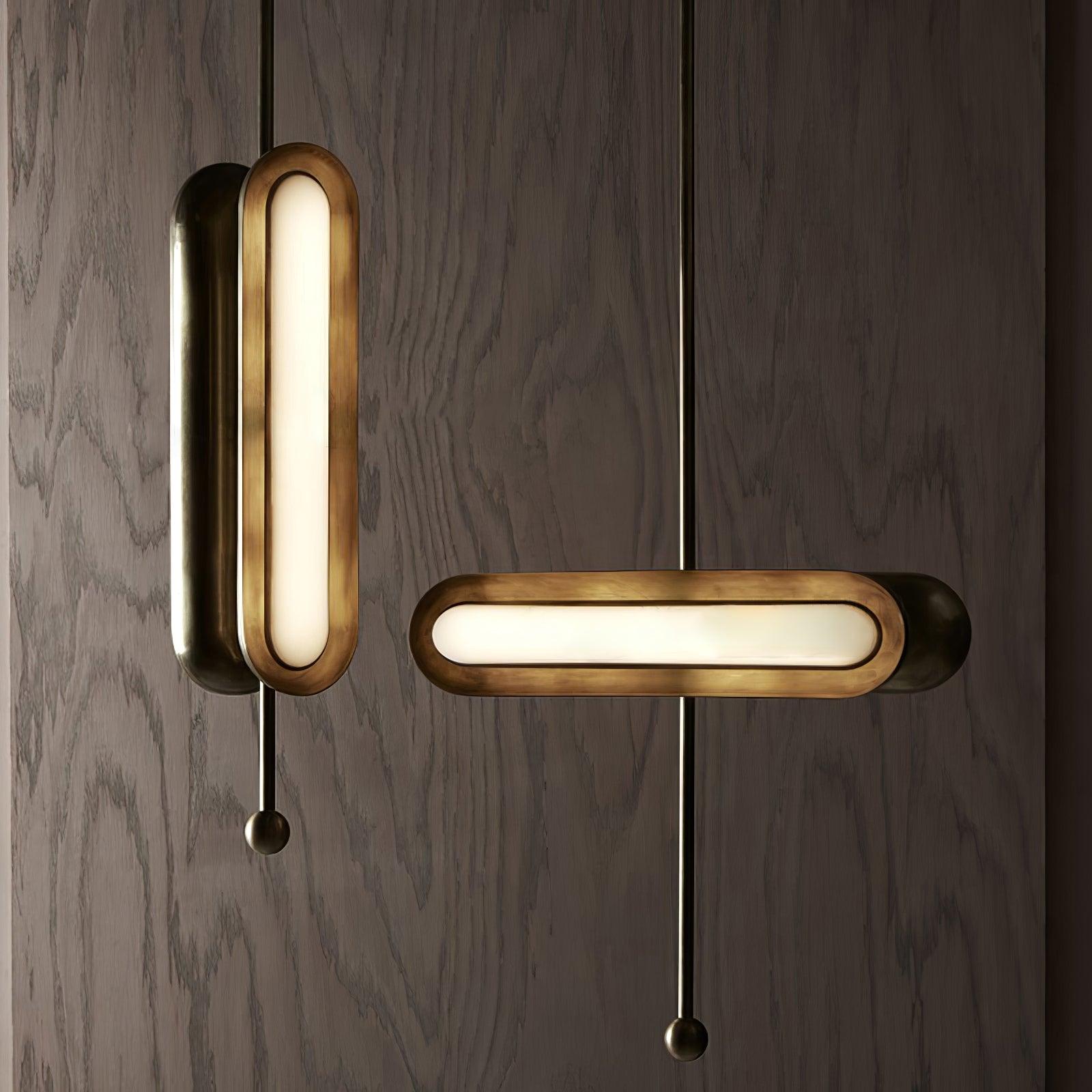 Lyvinaris Geometric Brass Linear Pendant Light