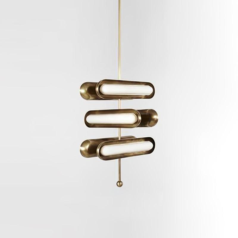 Lyvinaris Geometric Brass Linear Pendant Light