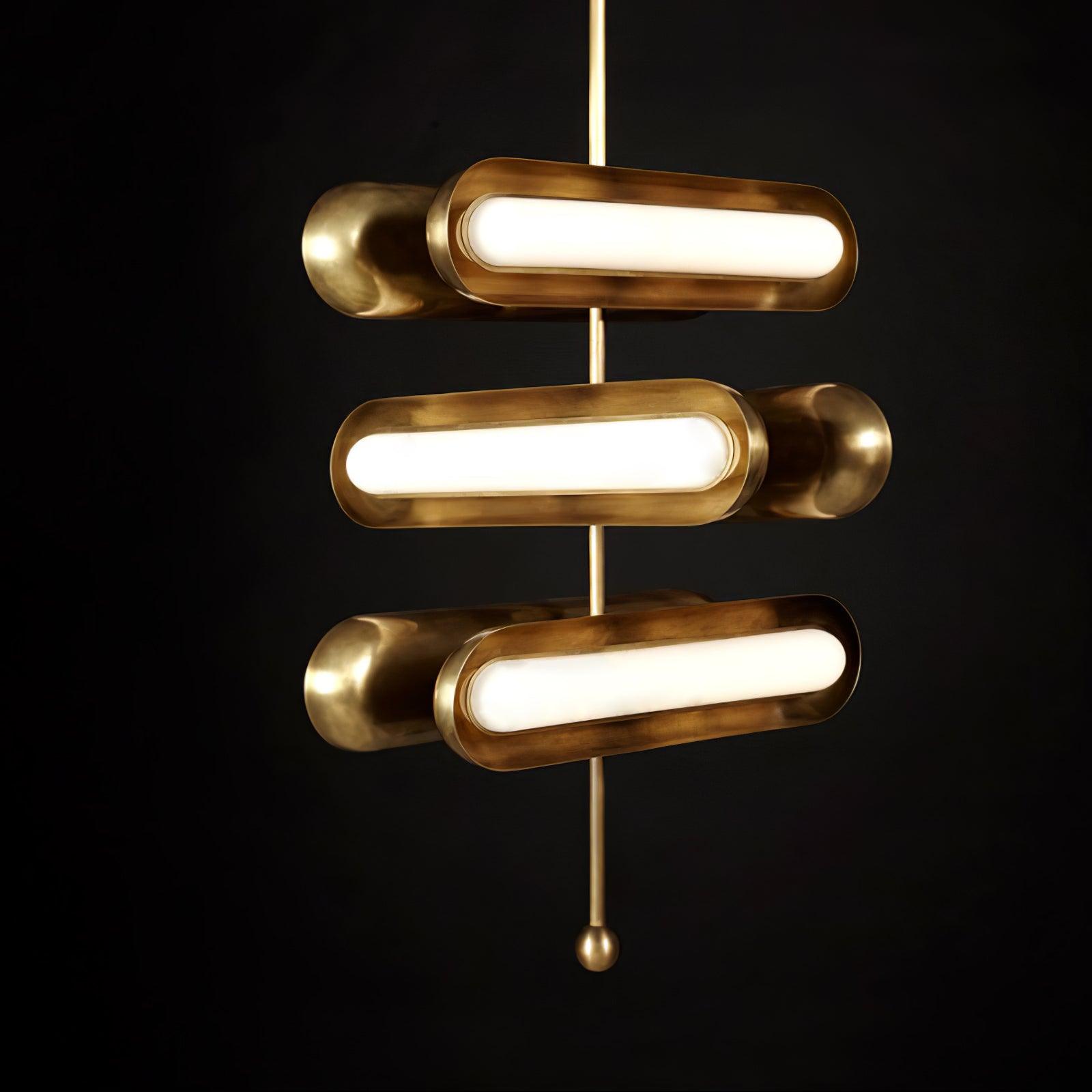 Lyvinaris Geometric Brass Linear Pendant Light