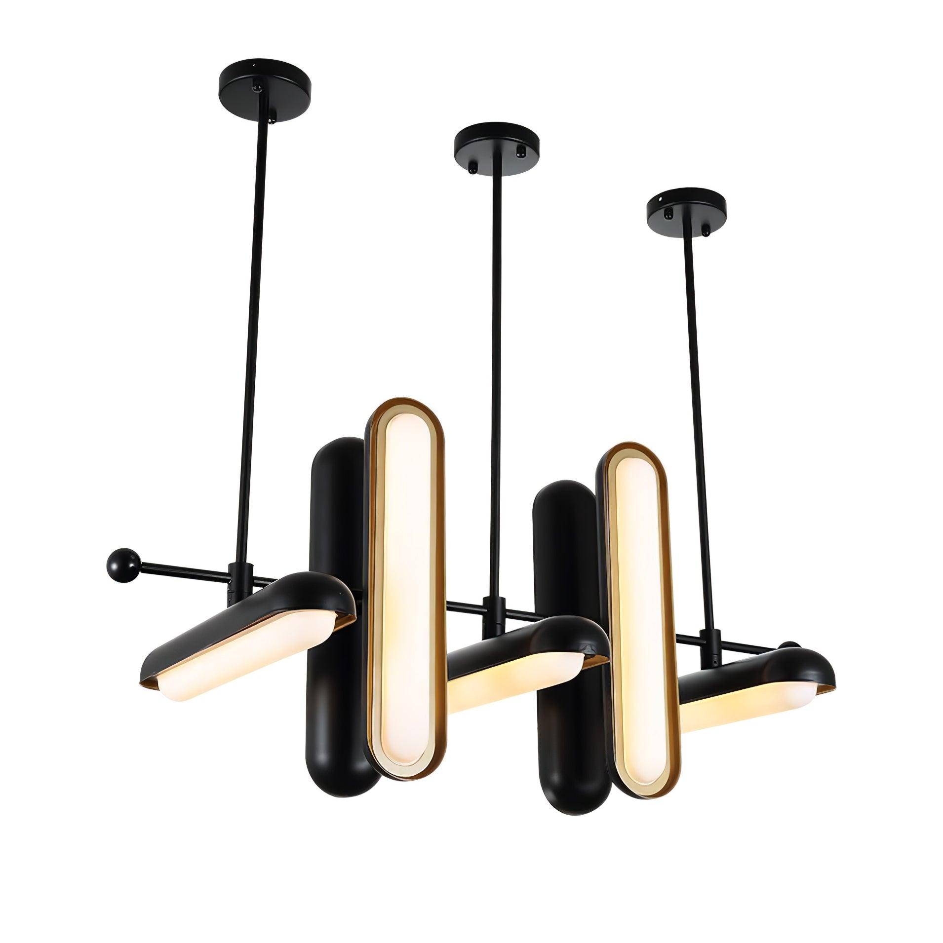Lyvinaris Geometric Brass Linear Pendant Light