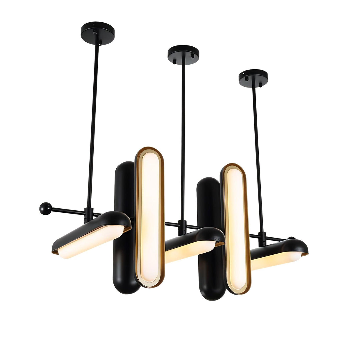 Lyvinaris Geometric Brass Linear Pendant Light