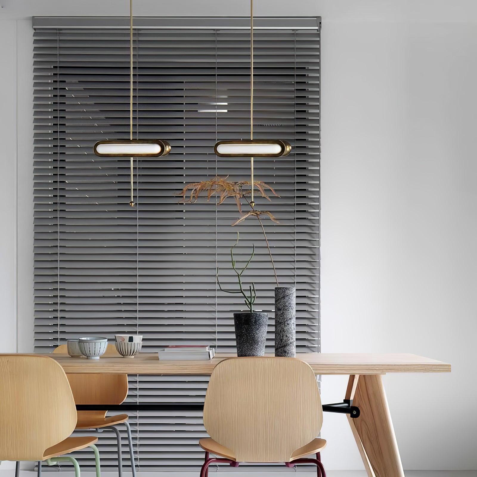 Lyvinaris Geometric Brass Linear Pendant Light