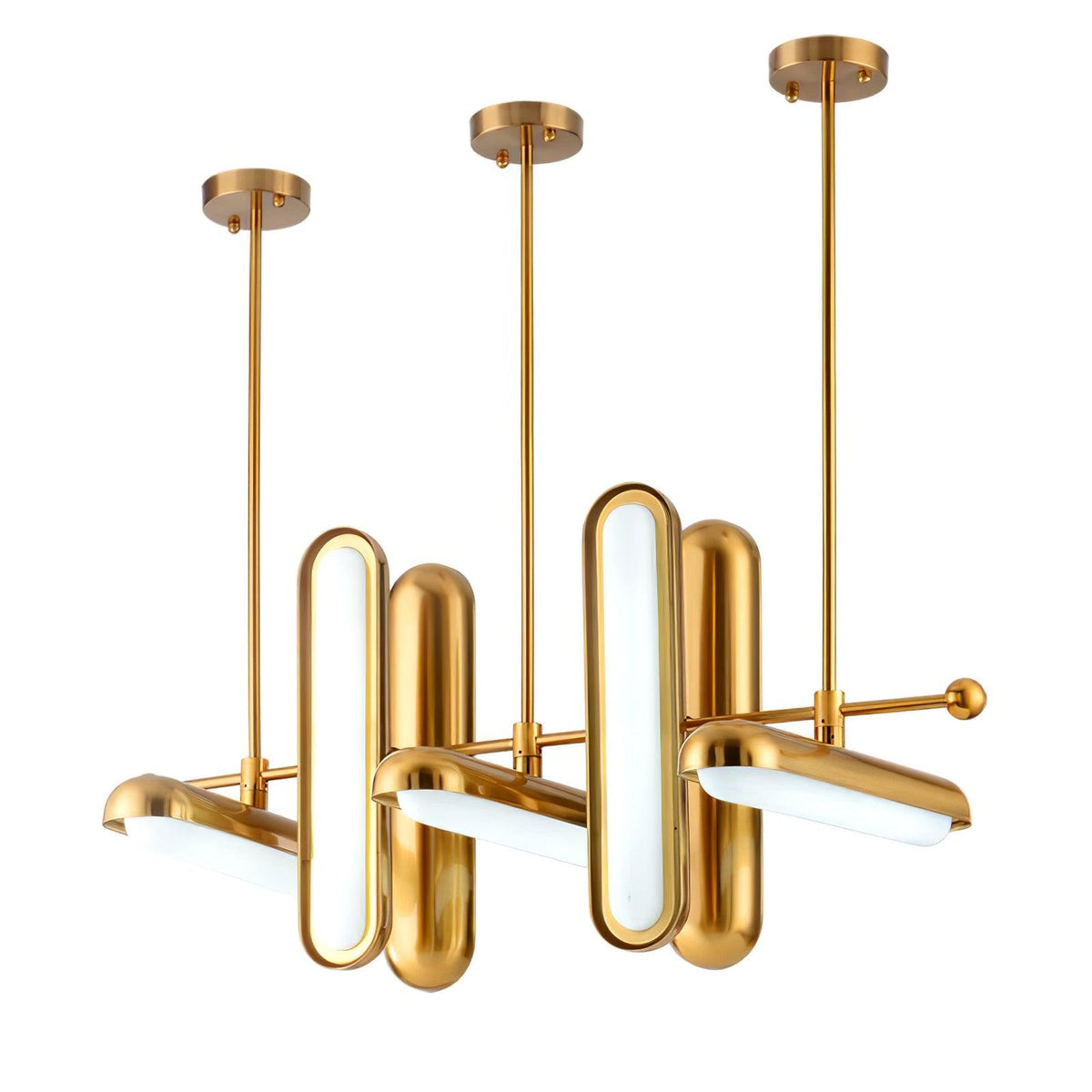Lyvinaris Geometric Brass Linear Pendant Light