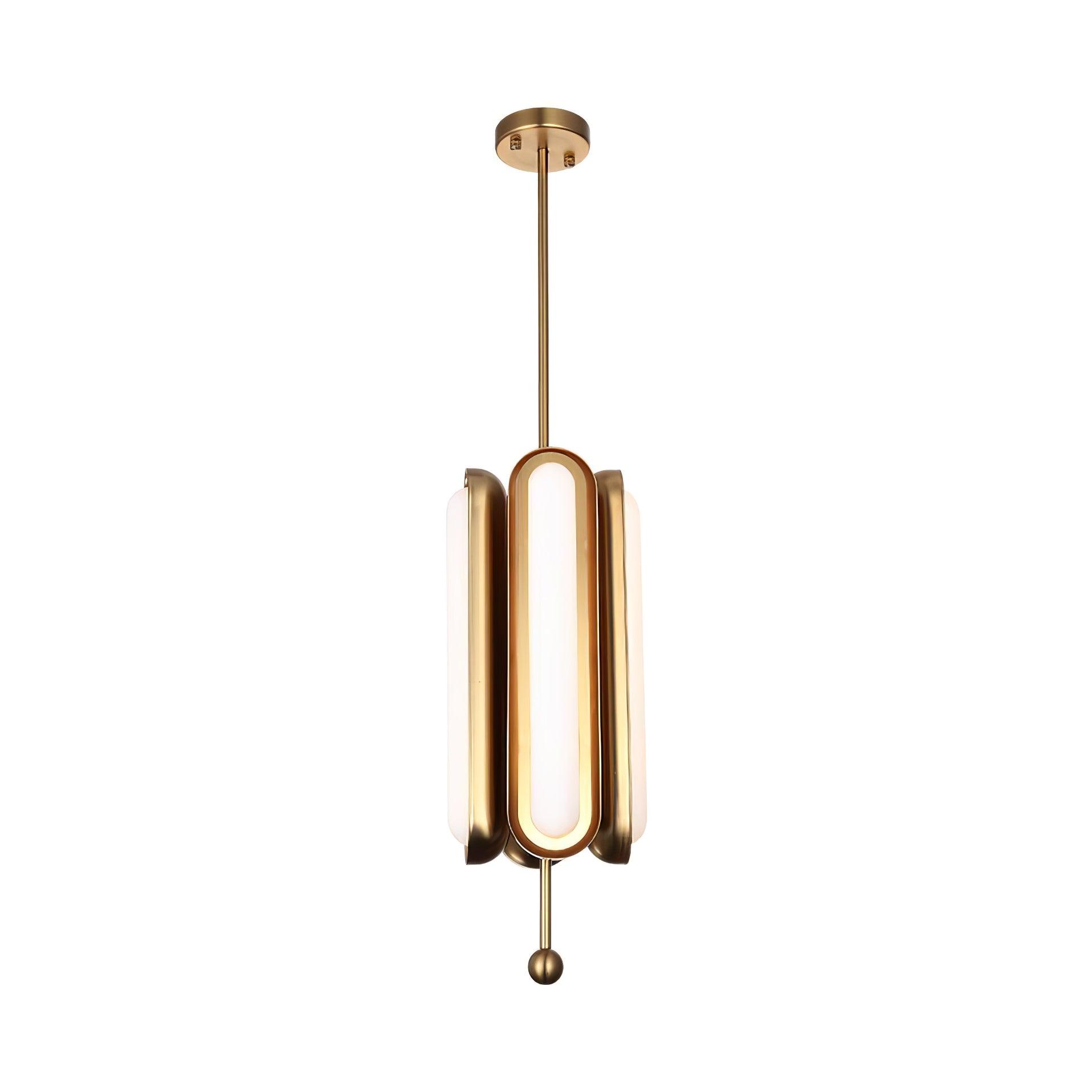 Lyvinaris Geometric Brass Linear Pendant Light