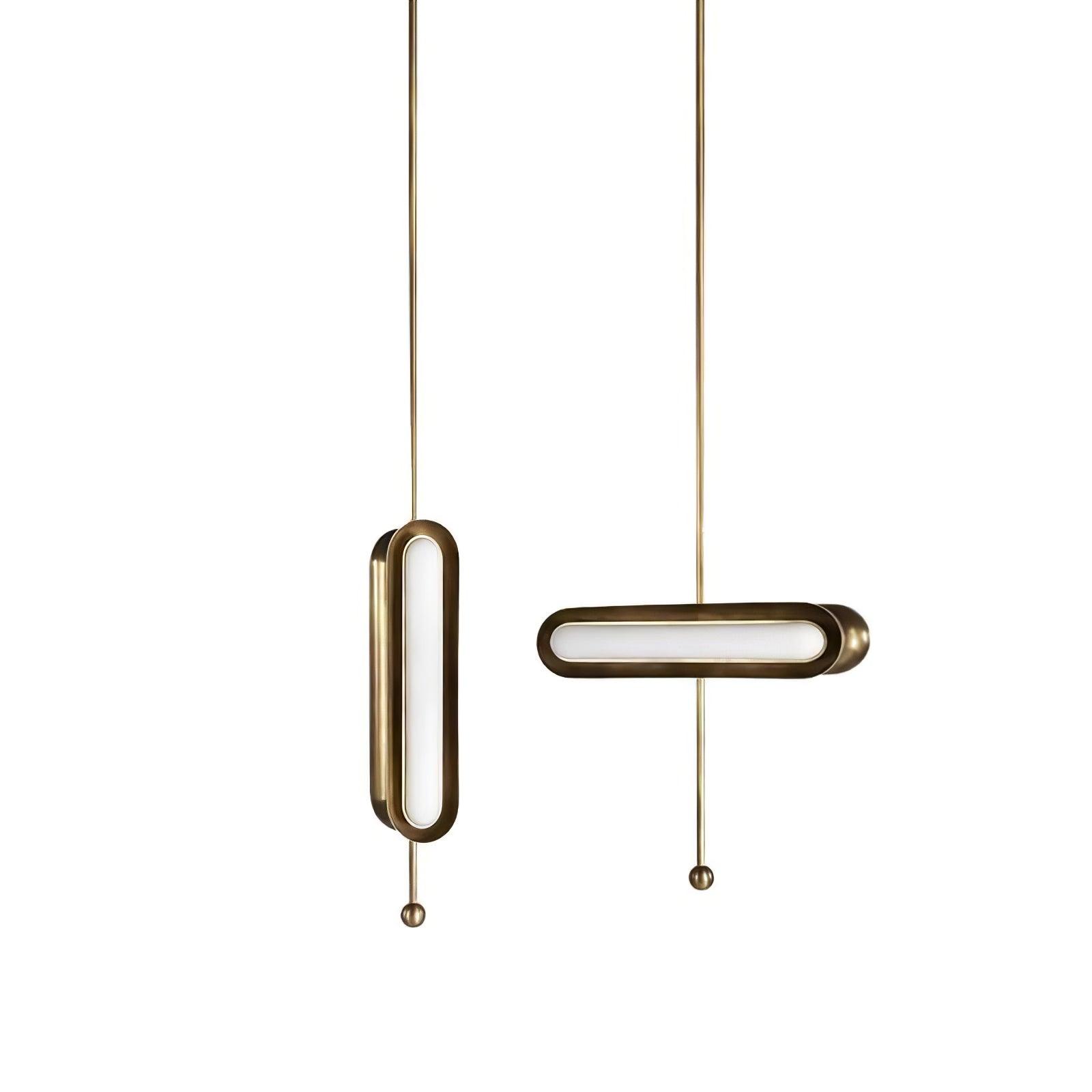 Lyvinaris Geometric Brass Linear Pendant Light
