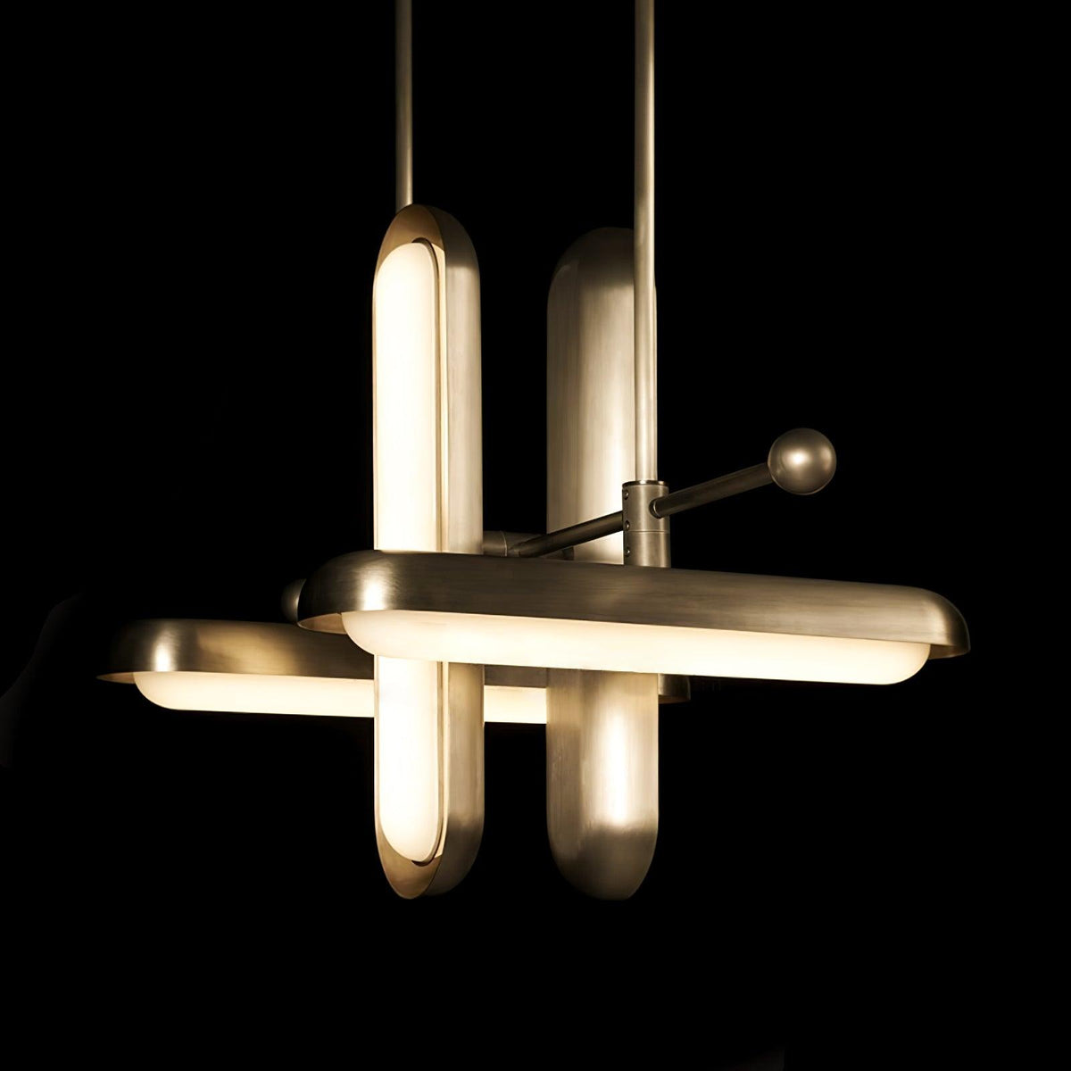 Lyvinaris Geometric Brass Linear Pendant Light
