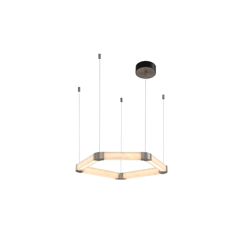 Celaeisra Unique Single Ring Alabaster Chandelier