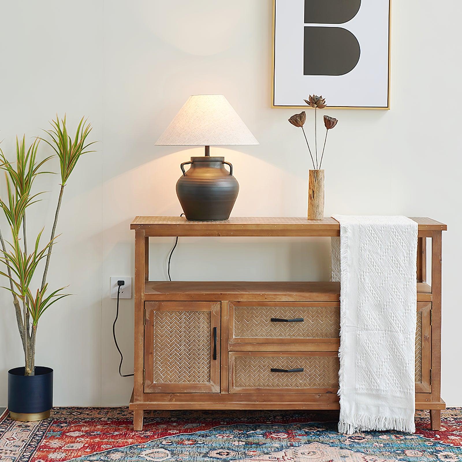 Amfora Fabric Rustic Table Lamp