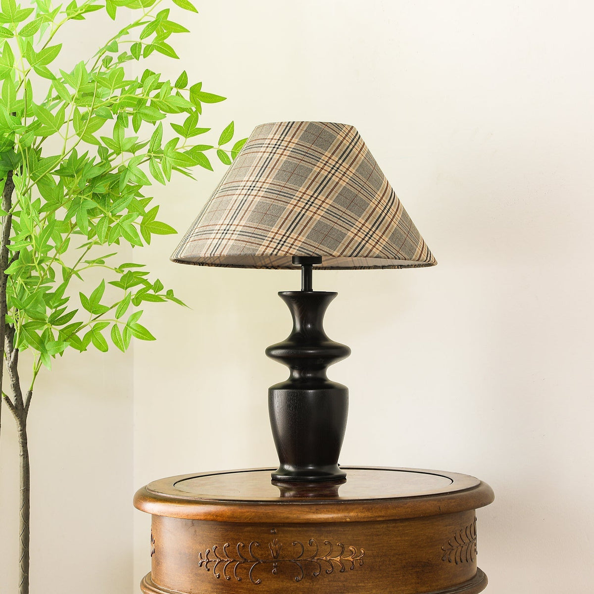 Herita Wood & Fabric Table Lamp