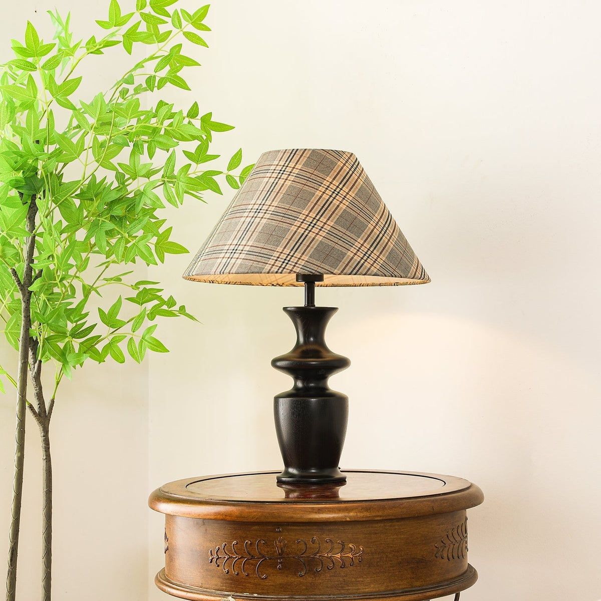 Herita Wood & Fabric Table Lamp