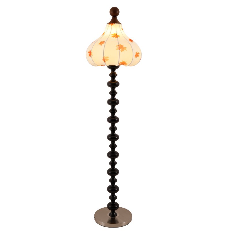 Qrathen Wood Fabric Retro Floor Lamp