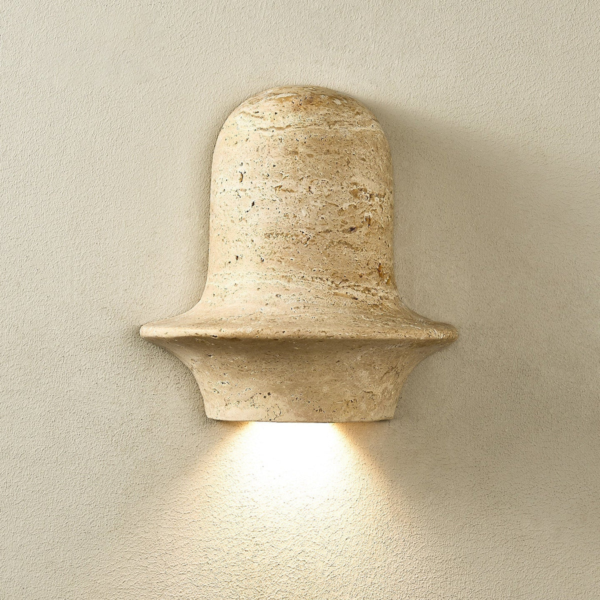Xena Sculptural Yellow Travertine Wall Lamp
