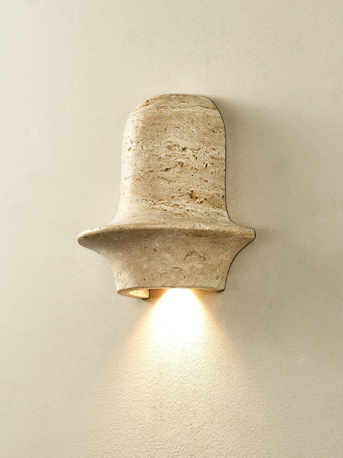 Xena Sculptural Yellow Travertine Wall Lamp