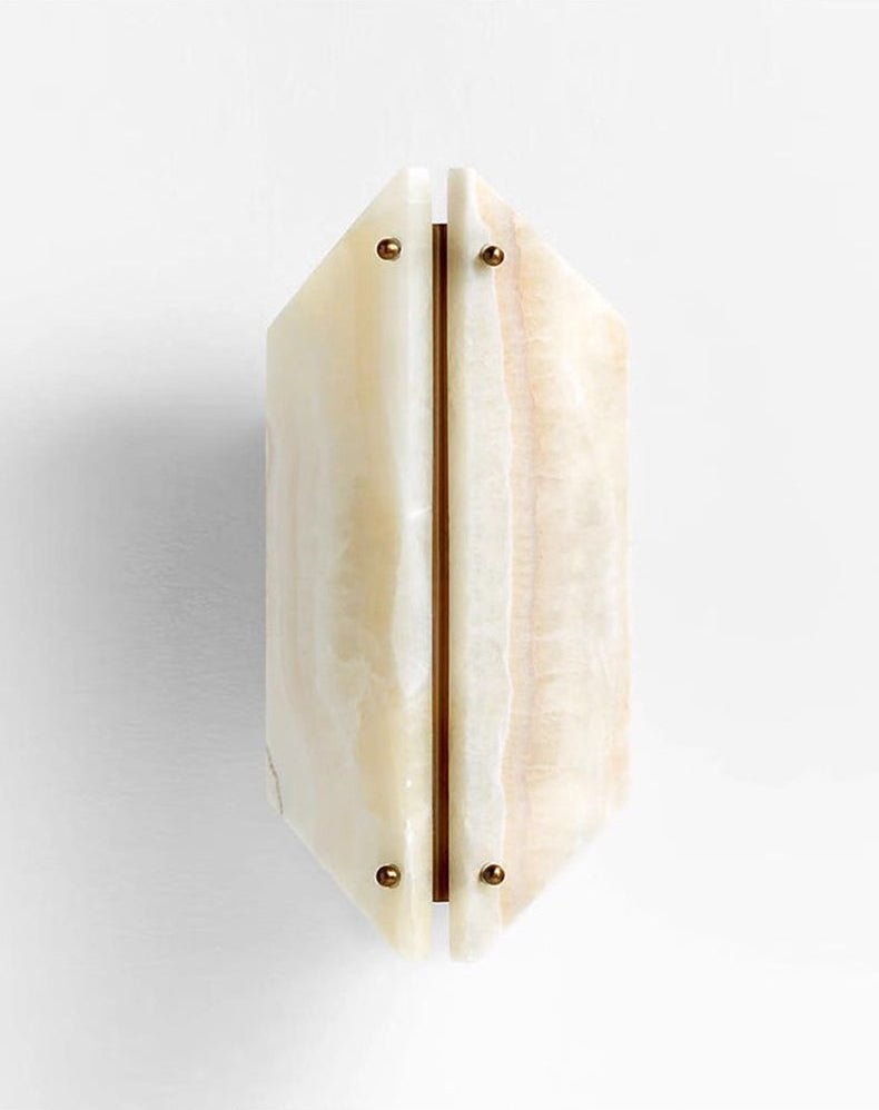 Zynx Modern White Alabaste Crest Wall Lamp