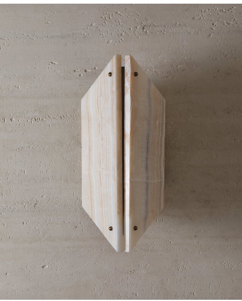 Zynx Modern White Alabaste Crest Wall Lamp