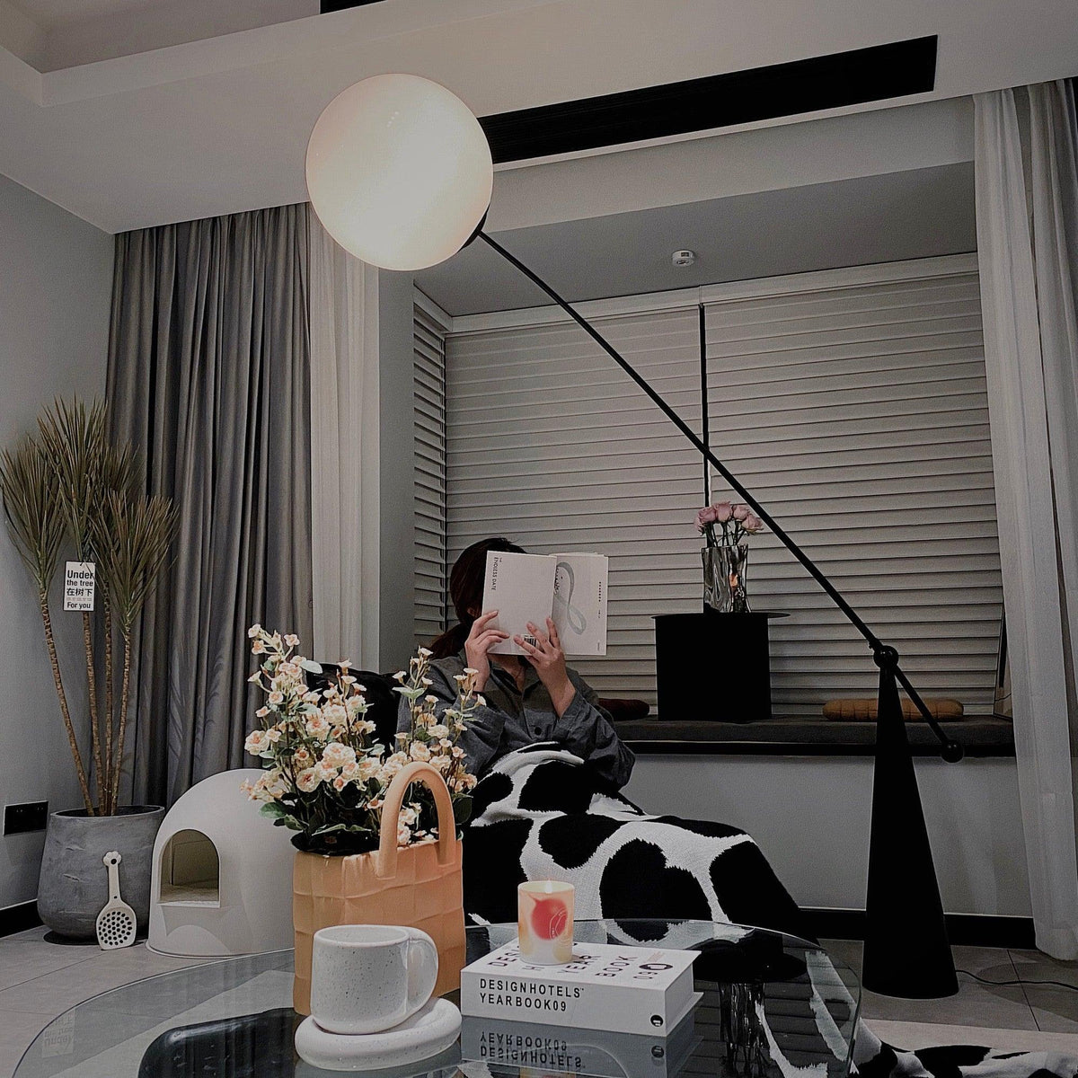Ortalil Modern Arc Floor Lamp