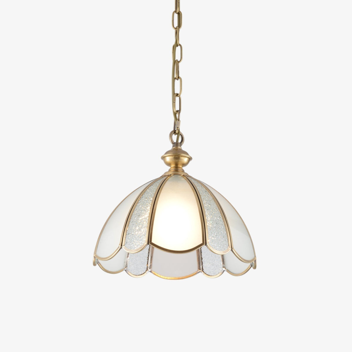 Lunell Traditional Art Brass Glass Pendant Light