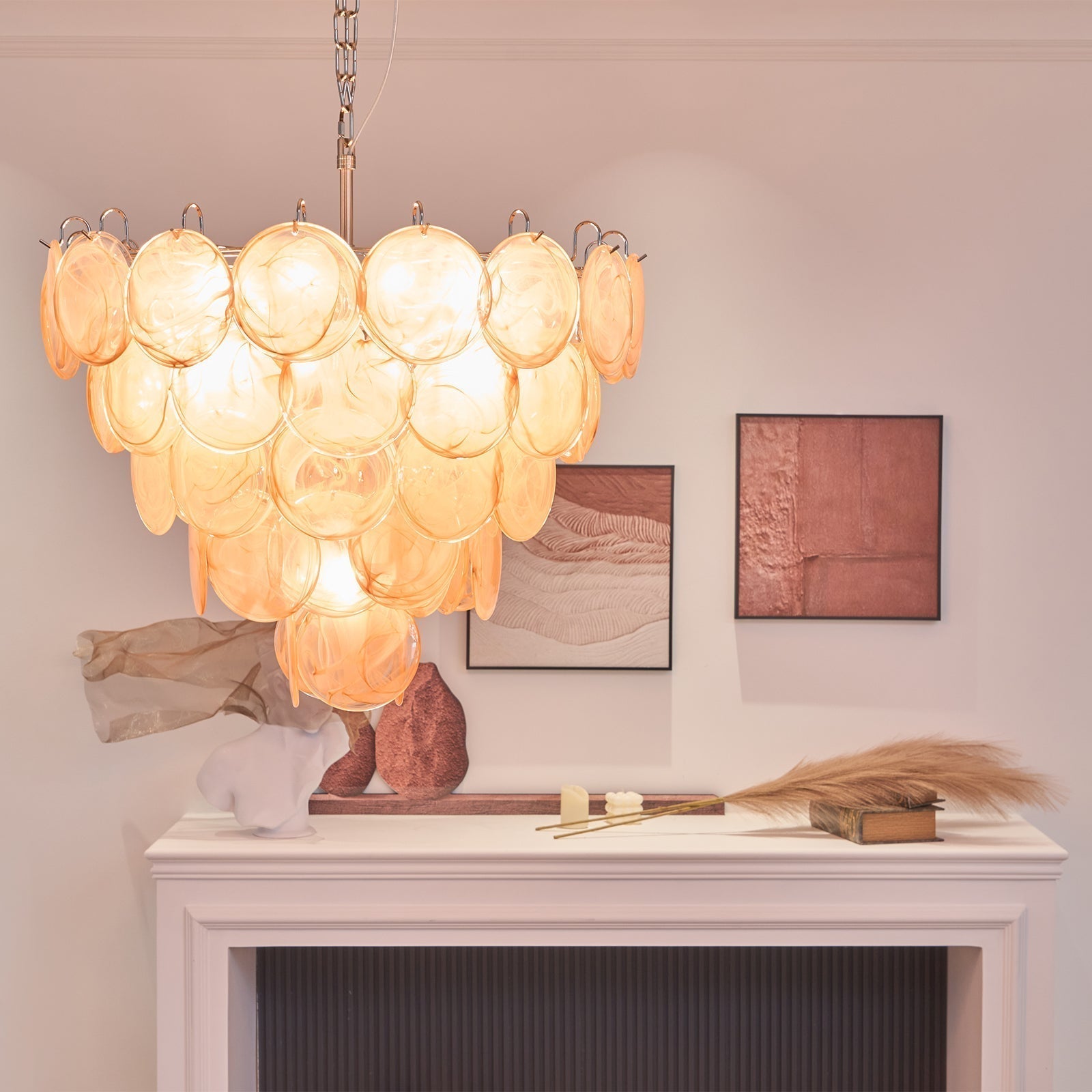 Celisira Chandelier Murano Glass Disc Classic