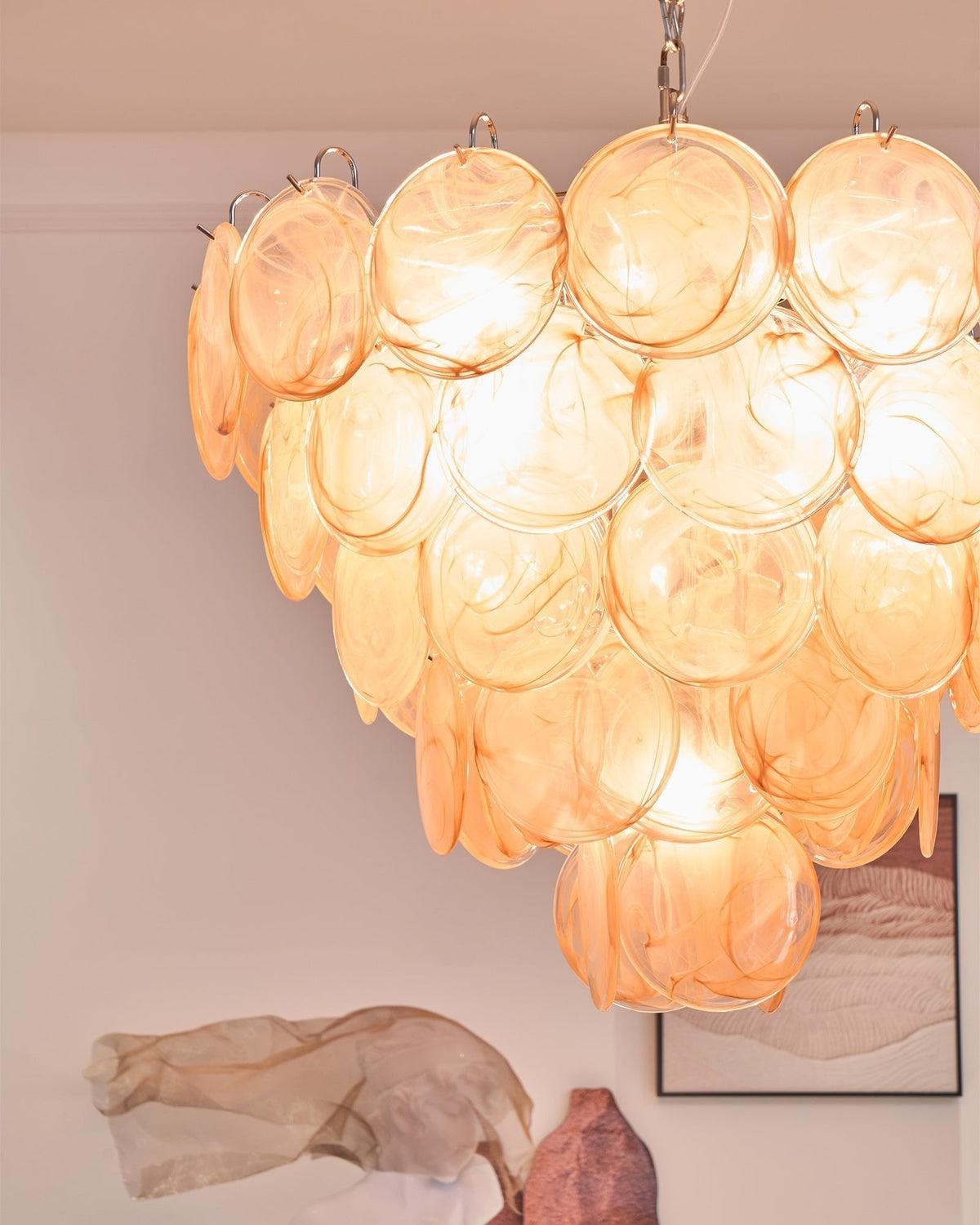 Celisira Chandelier Murano Glass Disc Classic