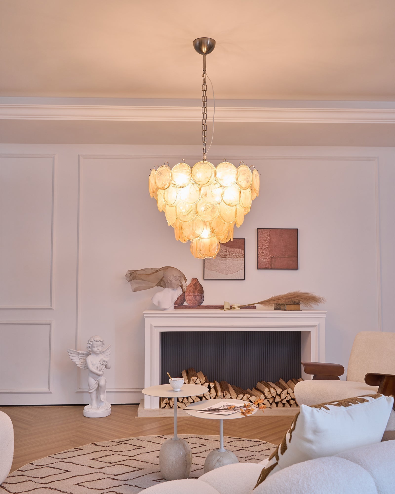 Celisira Chandelier Murano Glass Disc Classic